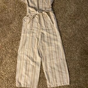 Stevie Hender Beige Striped Jumpsuit